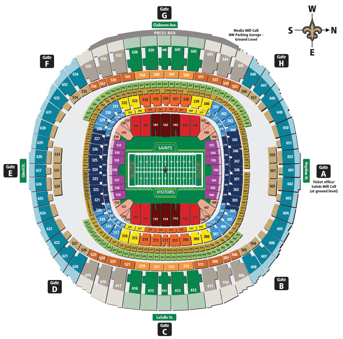 Superdome Seating Chart 3d