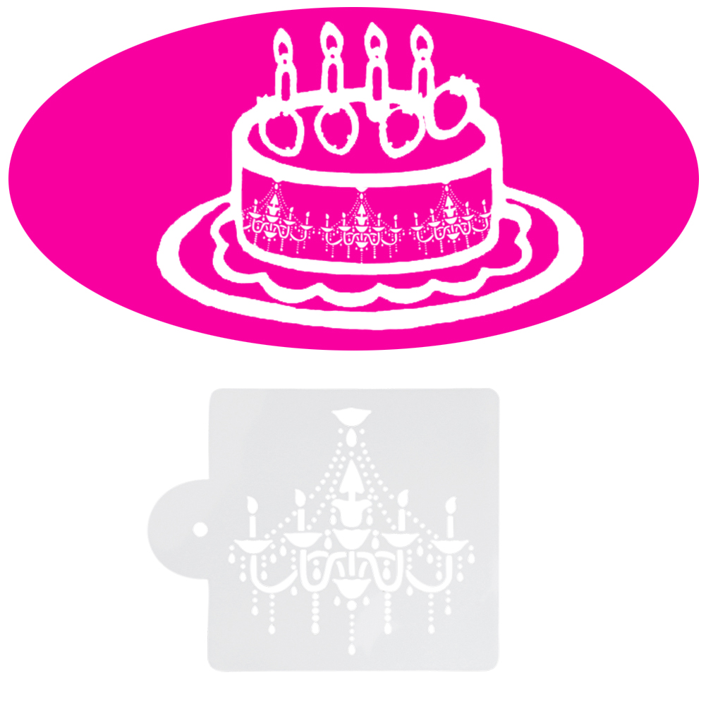 Cake Stencil Decor Beautiful Chandelier Crystal Design Cupcake Mold Cake Stencil Decor Beautiful Chandelier