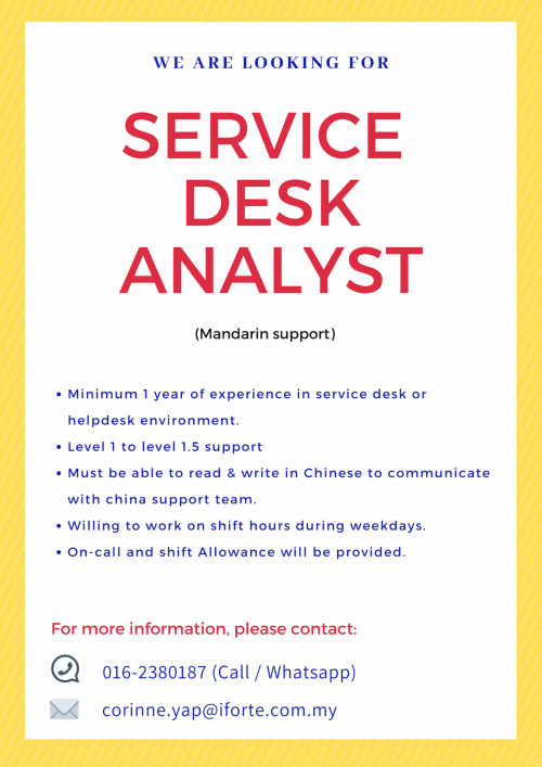 Service desk analyst