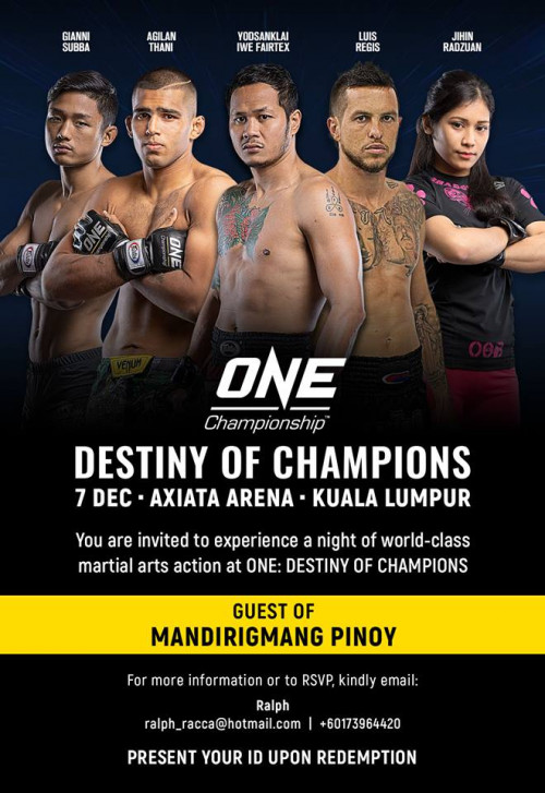 FREE OneChampionship Tickets FREE OneChampionship Tickets