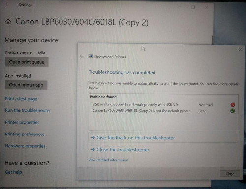 New Laptop Cannot Detect Printer