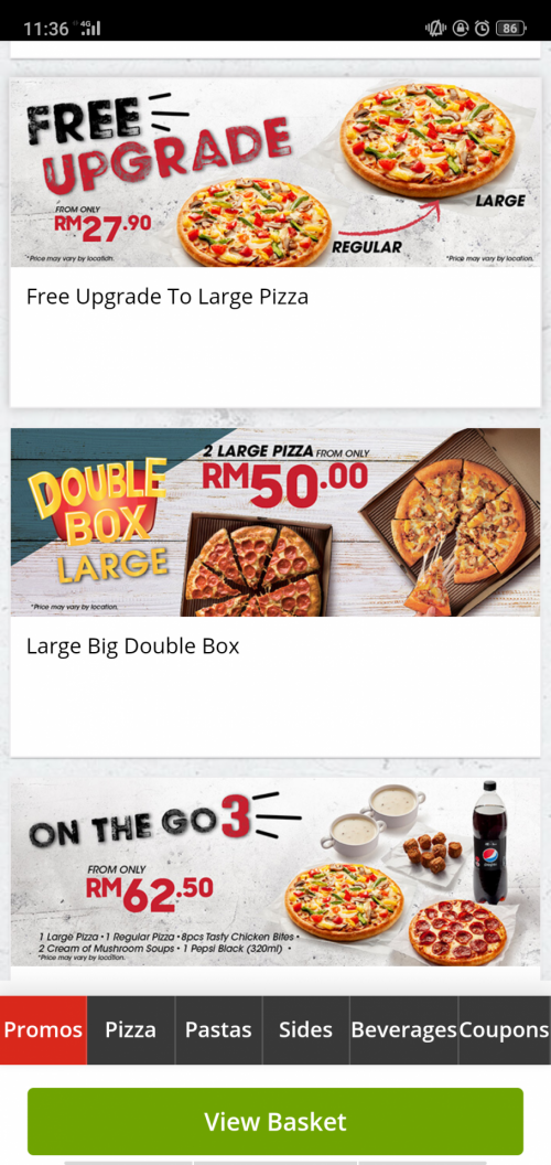 dominos prices