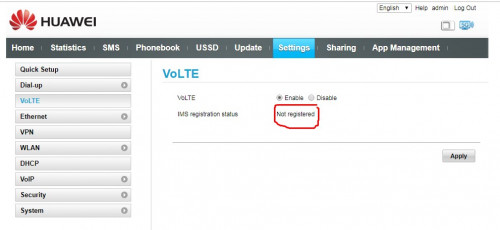 volte notregistered