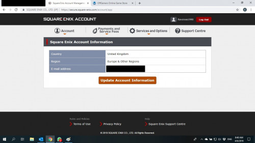 SQUARE ENIX ACCOUNT REGION INFORMATION 2