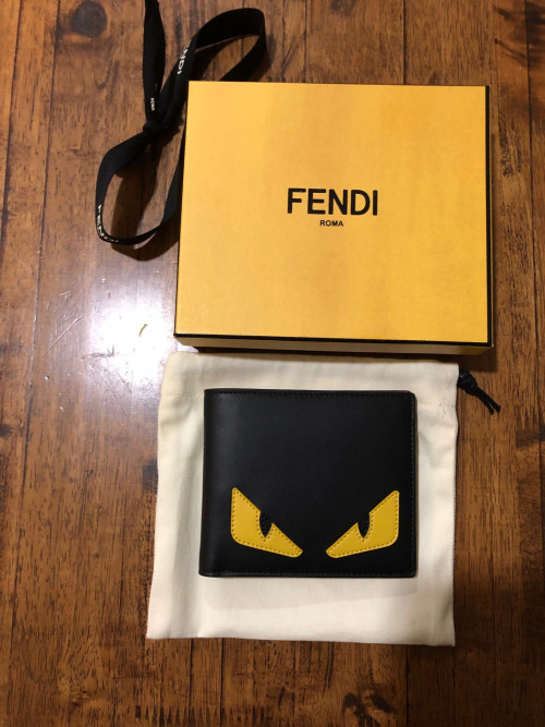 Authentic Fendi Black leather horizontal wallet
