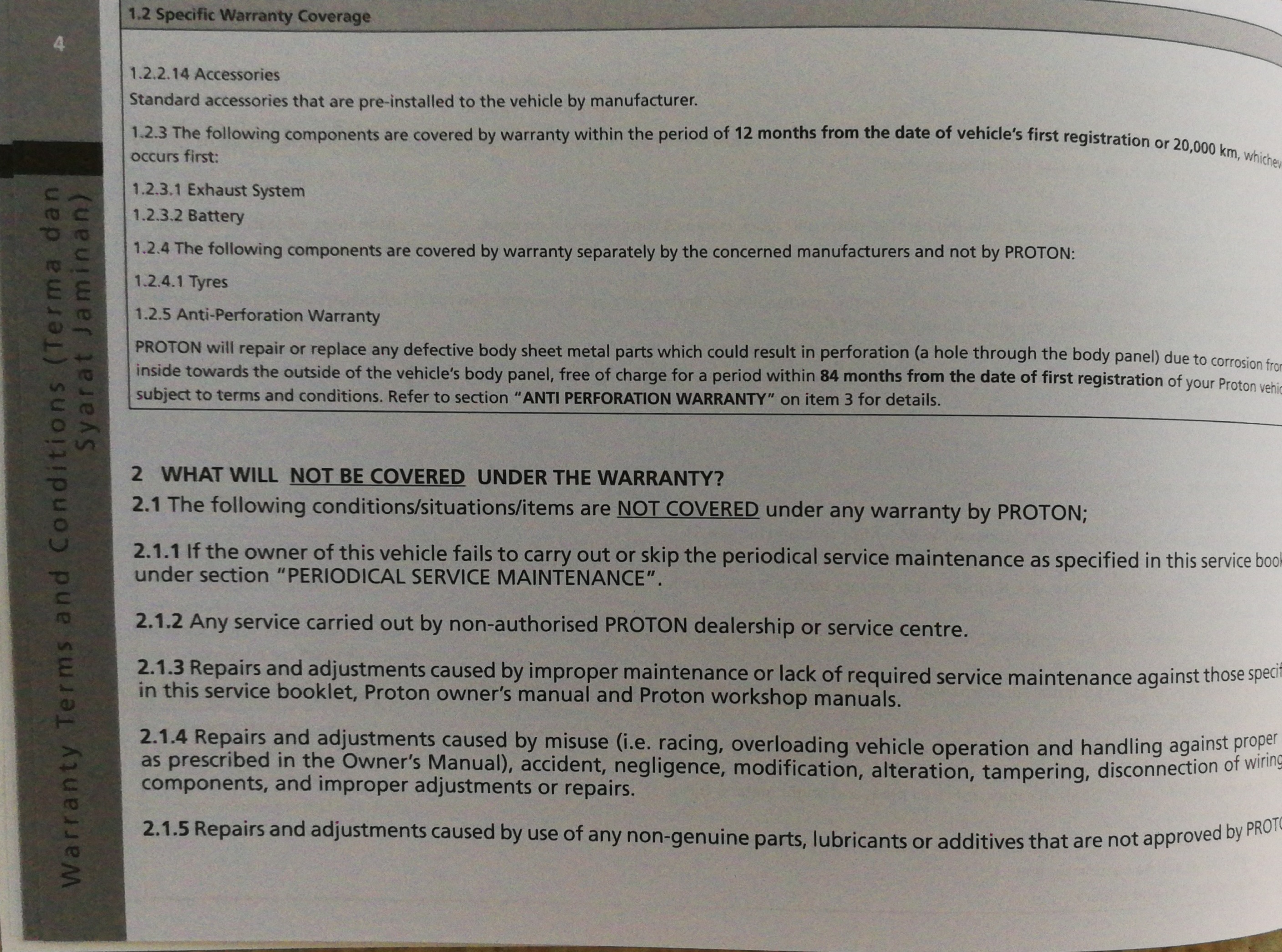 Proton Periodical Service Maintenance : Proton Persona Service Menu