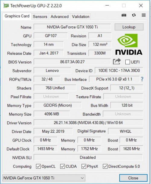 GPU 1050TI