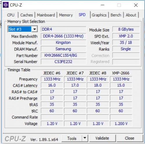 Ram Kingston XMP DDR4 2666 8G