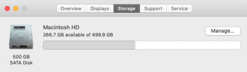 Mac Mini 2014 HDD Space