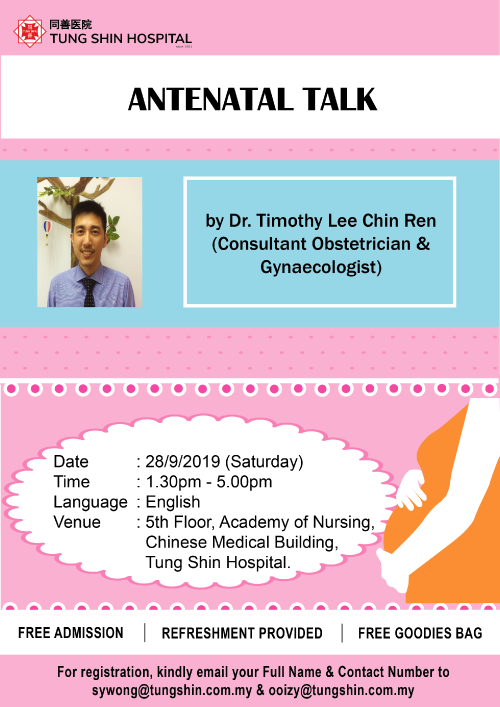 2019 September Antenatal Talk Poster Dr Timothy 01