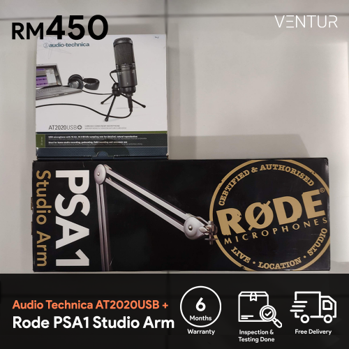 20191005 Audio Technica AT2020USB + Rode PSA1 Studio Arm