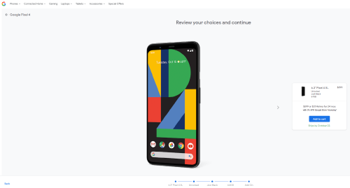 Google 4XL Preorder Page