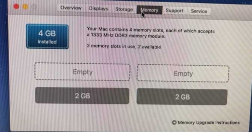 Apple iMac 21.5 Ci3 3.06Ghz memory