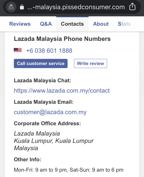 Lazada customer service phone number