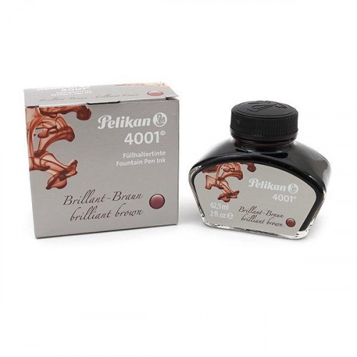 Pelikan 4001 Fountain Pen Ink Bottle 62.5ml Brilliant Brown