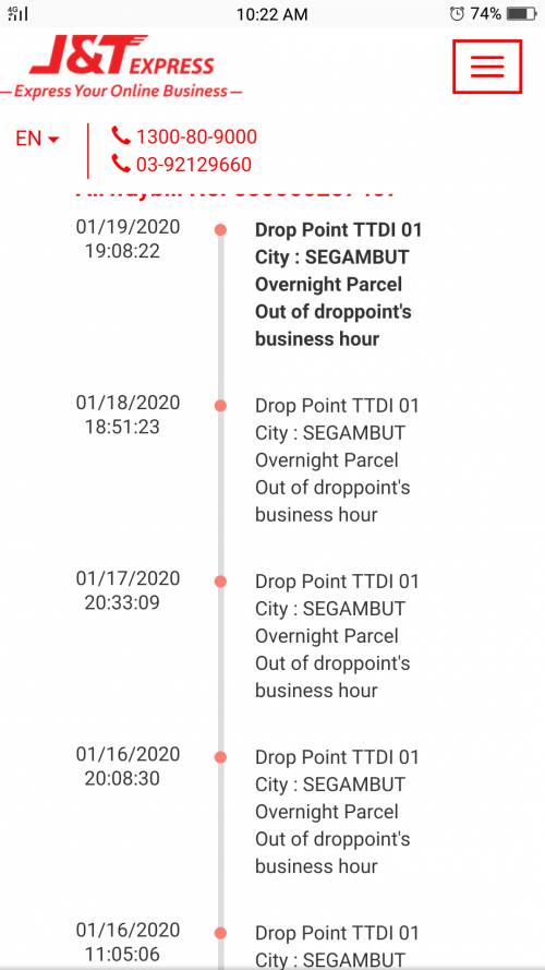 Is for delivery malay parcel out in What Does