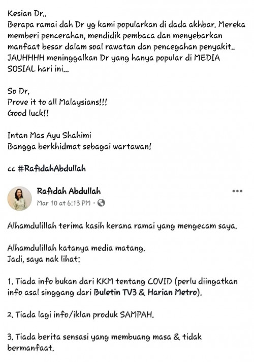 Case number 10320, Doctor against HMetro u0026 TV3