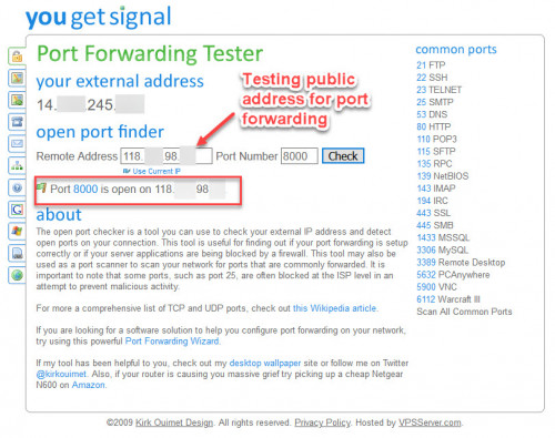 Port 8000 is open success!!