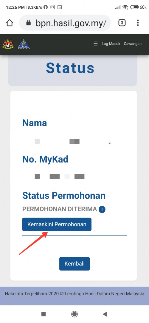 Bantuan Prihatin Nasional Permohonan Diterima Status 