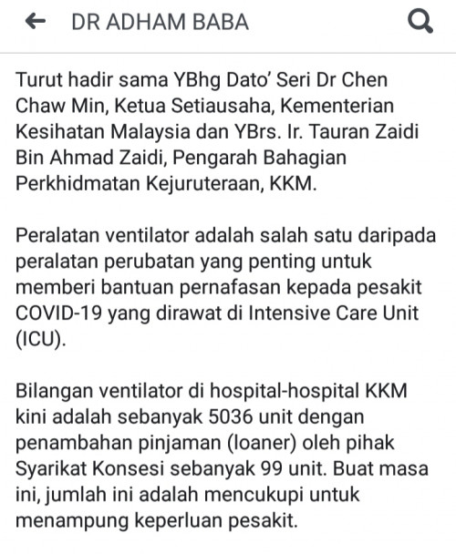 Menteri Saya Telah Live Dgn 500 Negara Covid19