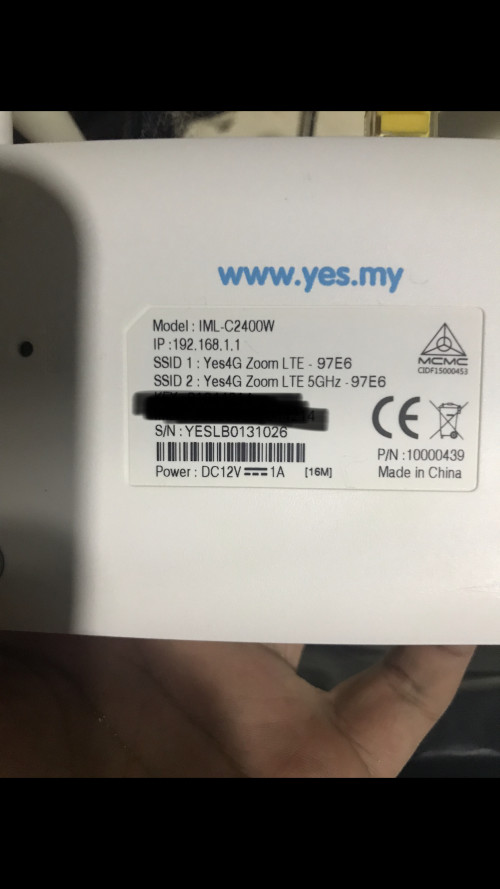 Yes 4g Router YES 4G router model iml-c2400w unlock