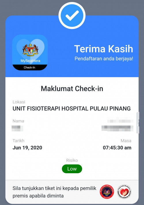 Qr mysejahtera code check-in Scanning MySejahtera