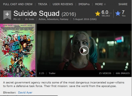 2020 07 19 01 58 50 Suicide Squad (2016) IMDb and 5 more pages Profile 1 Microsoft​ Edge
