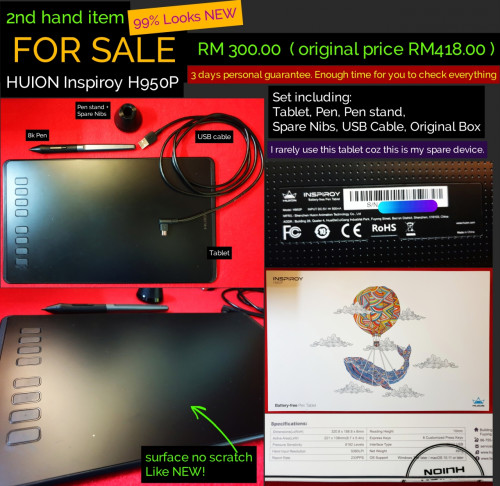 FOR SALE HUION INSPIROY H950P small