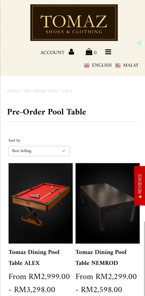 tomaz pool dining table