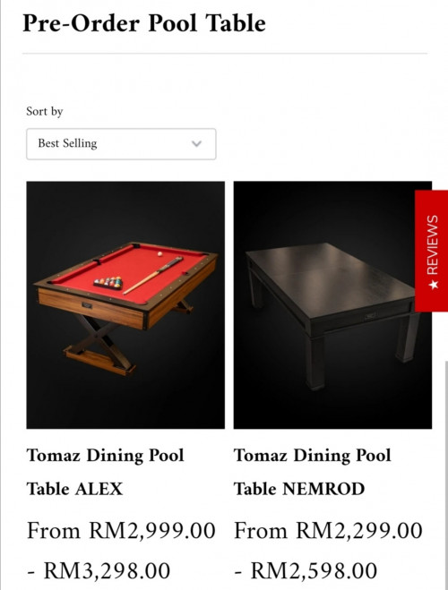 tomaz pool dining table