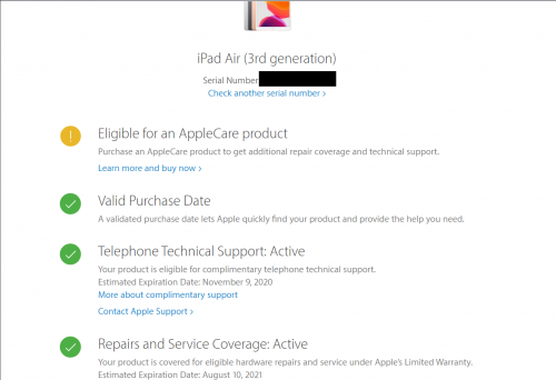 ipad warranty
