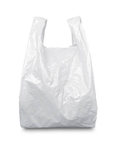 White plastic bag isolated on white with clipping path - Pictr.com