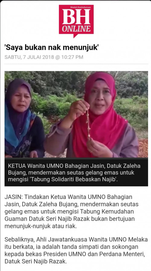 Jasin Wanita Umno Chief Marries Man 40 Years