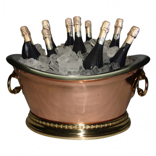 Copper Beverage Tub with Bottles