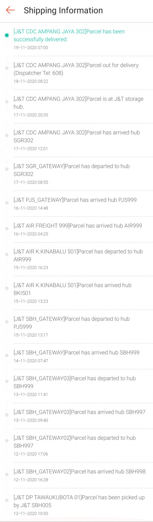 Location freight j&t air 999