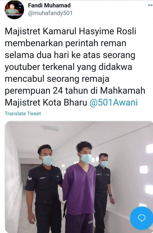 Youtuber terkenal ditahan polis