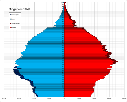 Singapore single age population pyramid 2020 - Pictr.com