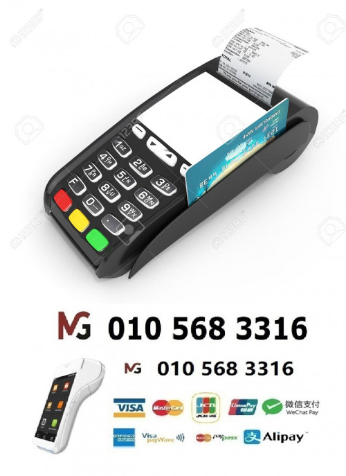 card payment terminal POS terminal with credit card and receipt isolated on white background 3d rend