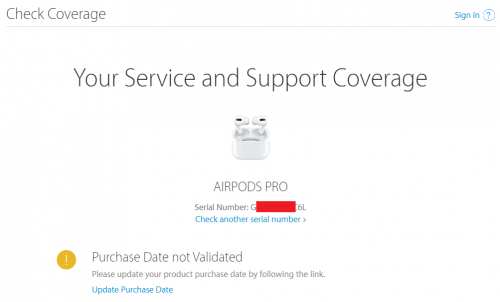Airpods pro warranty check