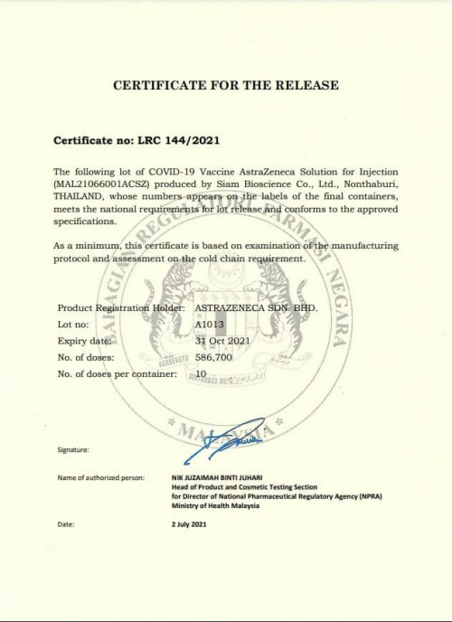 EU does not recognize AZ shots in Malaysia