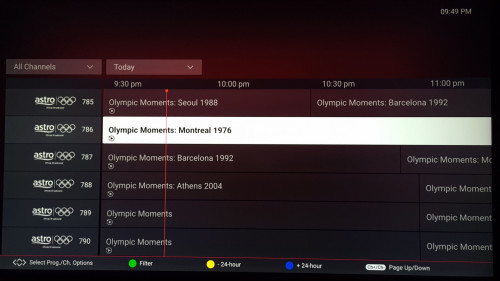 Astro olympic channel schedule