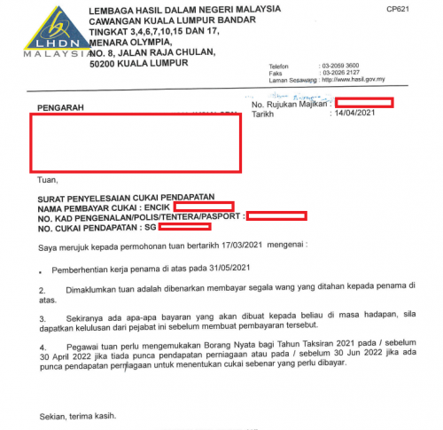 Sample Of Tax Clearance Letter