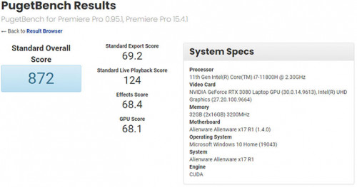 small alienware pugetbench