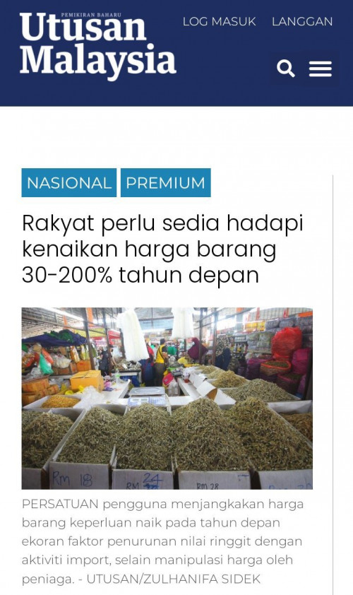 Barang keperluan dijangka naik 30-200% in 2022