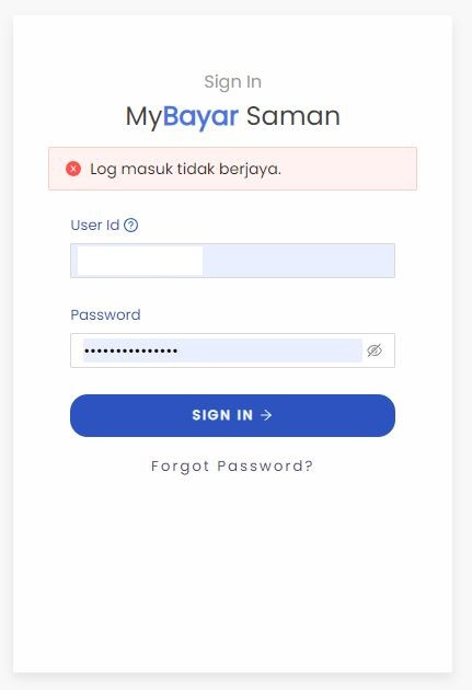 Mybayar saman registration