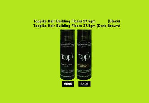 6505 Toppiks Hair Building Fibers 27.5gm (Black), 6506 Toppiks Hair Building Fibers 27.5gm (Dark Bro