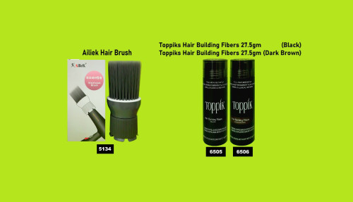 Online ads 6a 5134 Ailiek Hair Brush, 6505 Toppiks Hair Building Fibers 27.5gm (Black), 6506 Toppiks