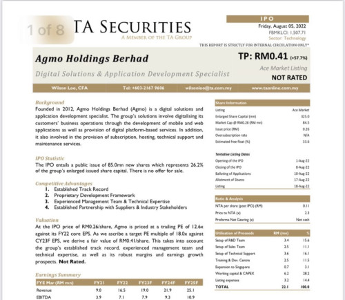 IPO: Agmo Holdings Berhad