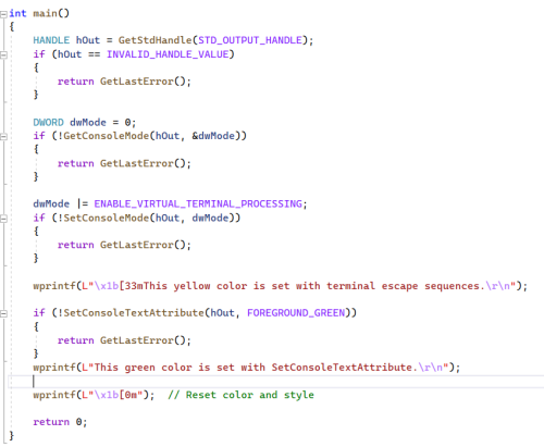 Two ways to set colors in Windows