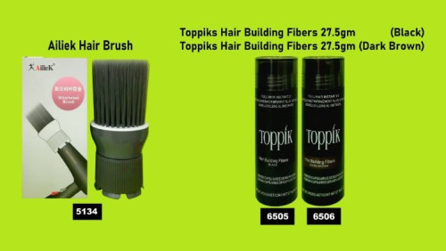 Online ads 2aa 5134 Ailiek Hair Brush, 6505 Toppiks Hair Building Fibers 27.5gm (Black), 6506 Toppik